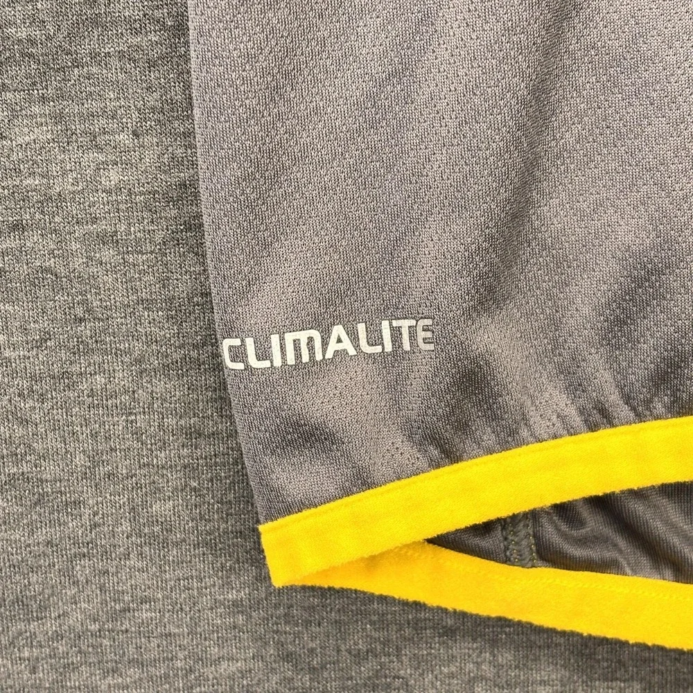 Adidas‎ Climalite Quarter Zip Pullover Mens XL Gray Yellow Running Athletic Top